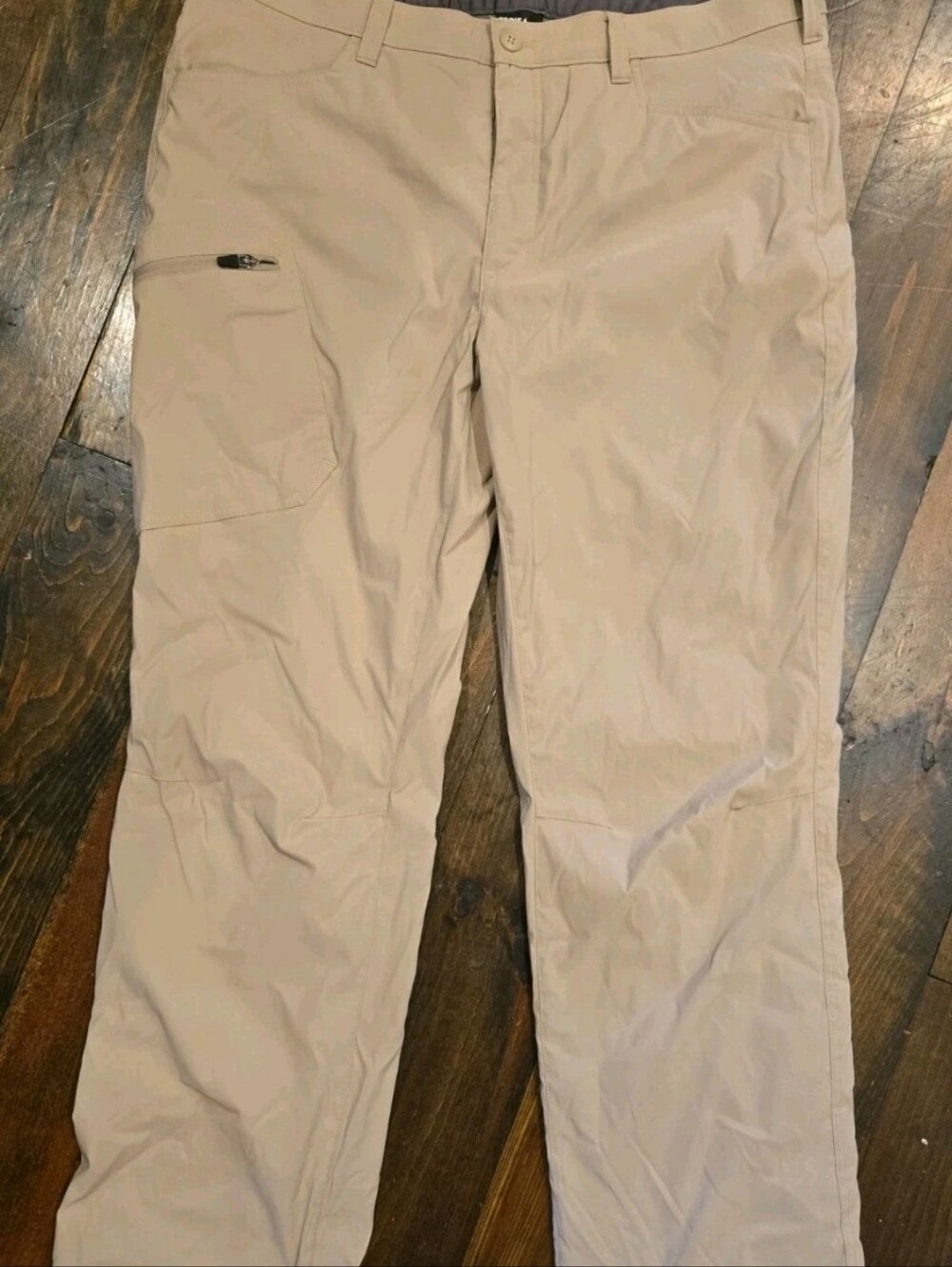 Eddie Bauer Men's Rainier Fleece Lined Pants 38x30 Beige Tan Hiking Trail